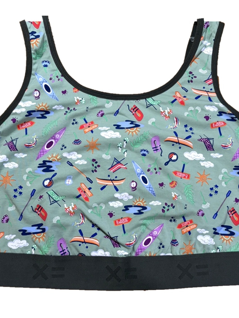 TomboyX Essentials Soft Bra Lake Life Print 6X NWT